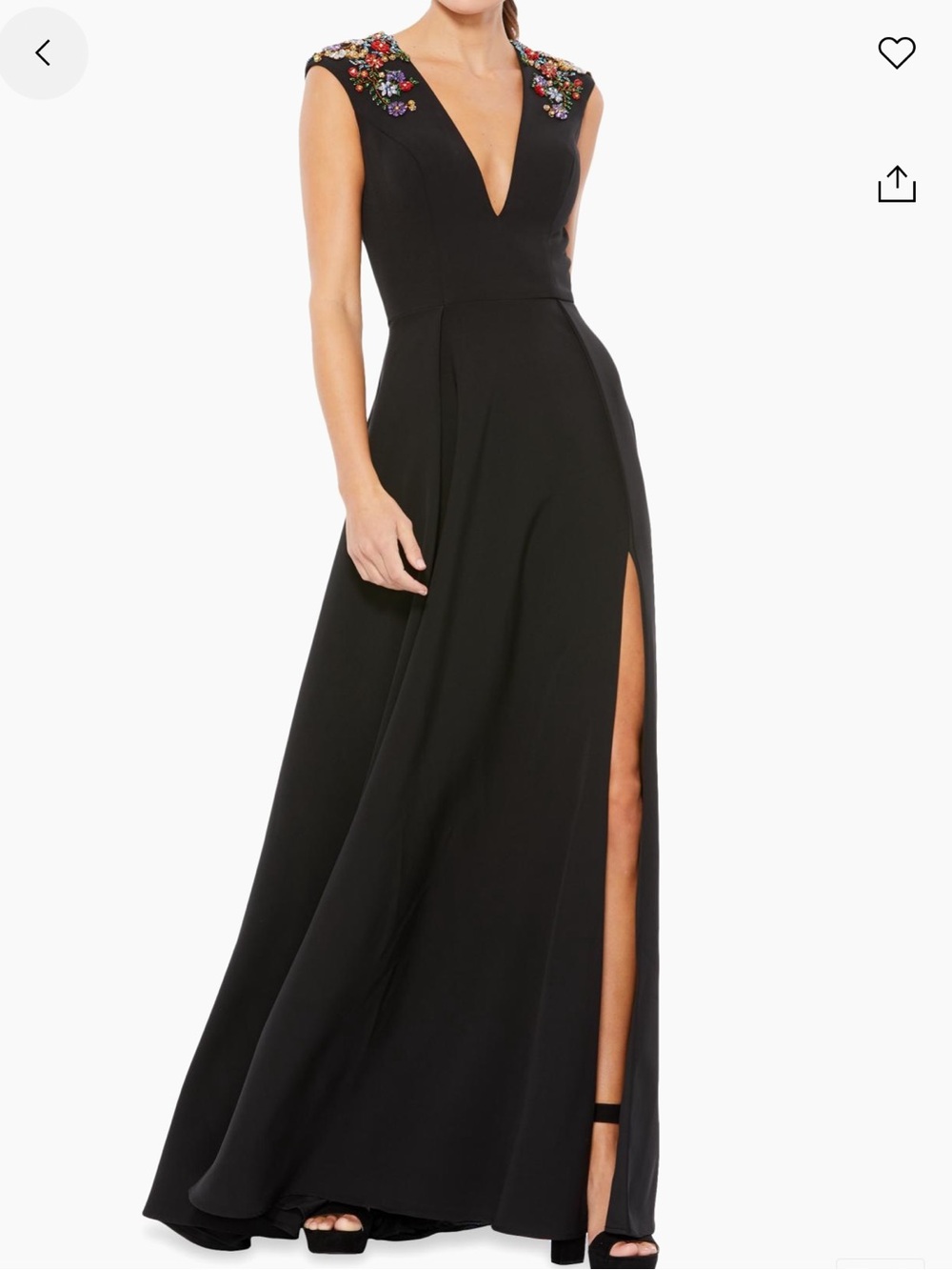 Mac Duggal Black Maxi Skirt with High Side Slit